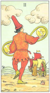 Two of Pentacles in the deck After Tarot 