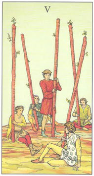 Five of Wands in the deck After Tarot 