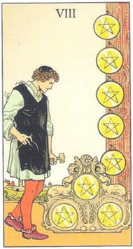 Eight of Pentacles in the deck After Tarot 