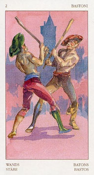 Two of Wands in the deck Renaissance Tarot