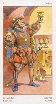 Five of Cups in the deck Renaissance Tarot