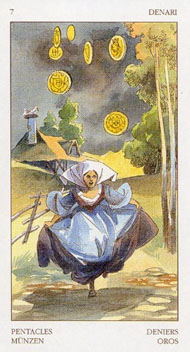 Seven of Pentacles in the deck Renaissance Tarot