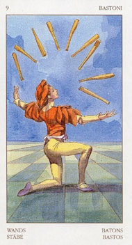 Nine of Wands in the deck Renaissance Tarot