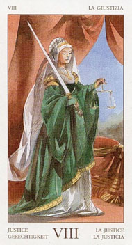 Justice  in the deck Renaissance Tarot