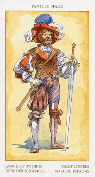 Page of Swords in the deck Renaissance Tarot