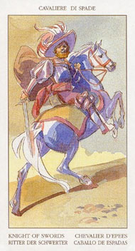 Knight of Swords in the deck Renaissance Tarot