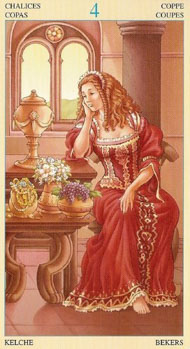 Four of Cups in the deck Universal Goddess Tarot