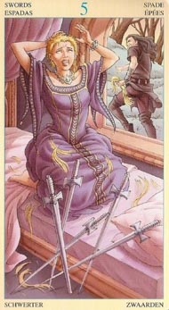 Five of Swords in the deck Universal Goddess Tarot