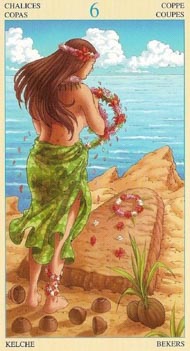Six of Cups in the deck Universal Goddess Tarot