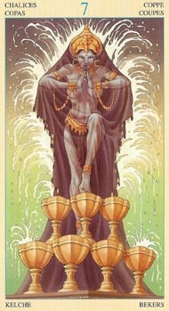 Seven of Cups in the deck Universal Goddess Tarot