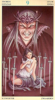 Nine of Swords in the deck Universal Goddess Tarot