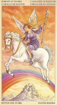 Knight of Wands in the deck Universal Goddess Tarot