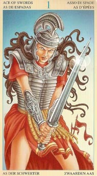 Ace of Swords in the deck Universal Goddess Tarot