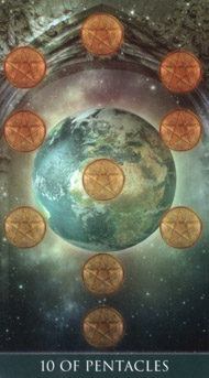 Ten of Pentacles in the deck Thelema Tarot