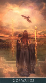 Two of Wands in the deck Thelema Tarot