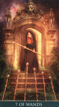 Seven of Wands in the deck Thelema Tarot