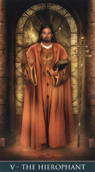 The Hierophant in the deck Thelema Tarot