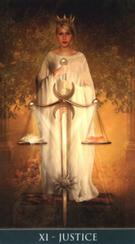 Justice  in the deck Thelema Tarot