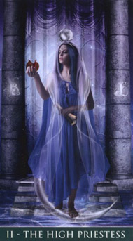 The High Priestess in the deck Thelema Tarot