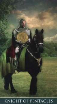 Knight of Pentacles in the deck Thelema Tarot