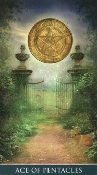 Ace of Pentacles in the deck Thelema Tarot