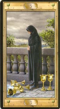 Five of Cups in the deck The Pictorial Key Tarot