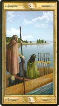 Six of Swords in the deck The Pictorial Key Tarot