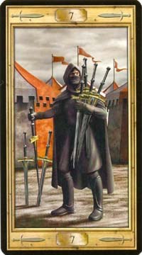 Seven of Swords in the deck The Pictorial Key Tarot