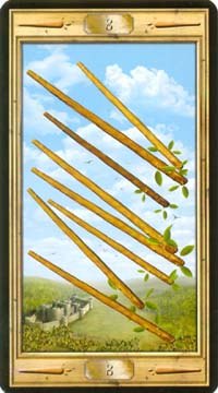 Eight of Wands in the deck The Pictorial Key Tarot