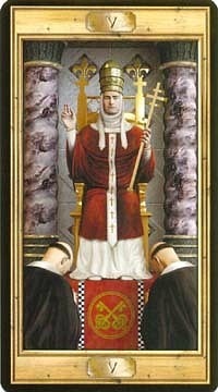 The Hierophant in the deck The Pictorial Key Tarot