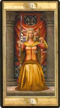 Justice  in the deck The Pictorial Key Tarot