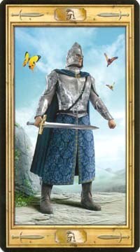 Page of Swords in the deck The Pictorial Key Tarot