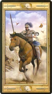 Knight of Swords in the deck The Pictorial Key Tarot