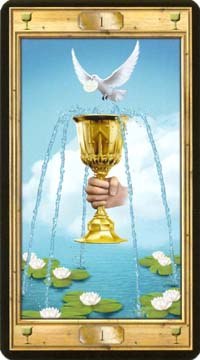 Ace of Cups in the deck The Pictorial Key Tarot