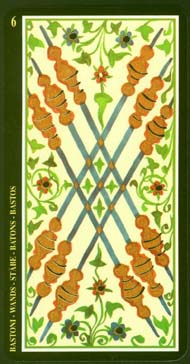 Six of Wands in the deck Visconti-Sforza Tarot