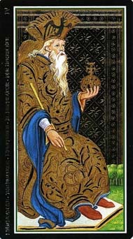 The Emperor in the deck Visconti-Sforza Tarot