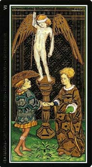 The Lovers in the deck Visconti-Sforza Tarot