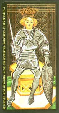 King of Swords in the deck Visconti-Sforza Tarot