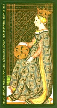 Queen of Pentacles in the deck Visconti-Sforza Tarot