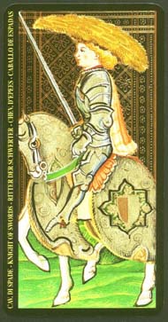 Knight of Swords in the deck Visconti-Sforza Tarot