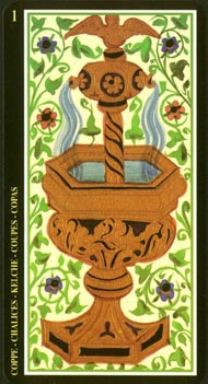 Ace of Cups in the deck Visconti-Sforza Tarot