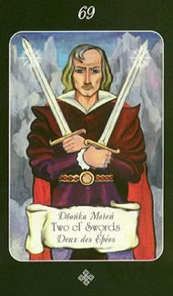 Two of Swords in the deck Era of Aquarius Tarot