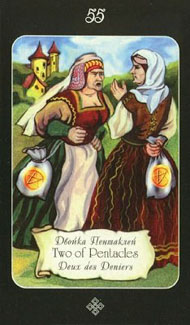 Two of Pentacles in the deck Era of Aquarius Tarot