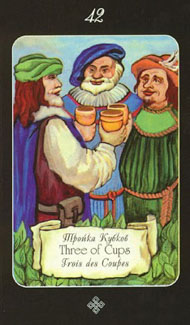 Three of Cups in the deck Era of Aquarius Tarot