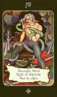 Eight of Swords in the deck Era of Aquarius Tarot