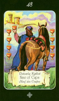 Nine of Cups in the deck Era of Aquarius Tarot