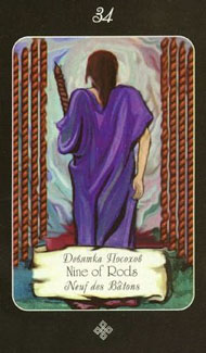 Nine of Wands in the deck Era of Aquarius Tarot