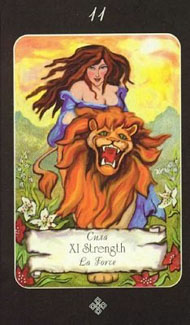 Strength in the deck Era of Aquarius Tarot