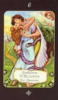 The Lovers in the deck Era of Aquarius Tarot