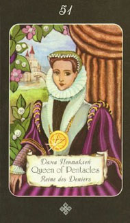 Queen of Pentacles in the deck Era of Aquarius Tarot